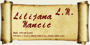 Lilijana Mančić vizit kartica